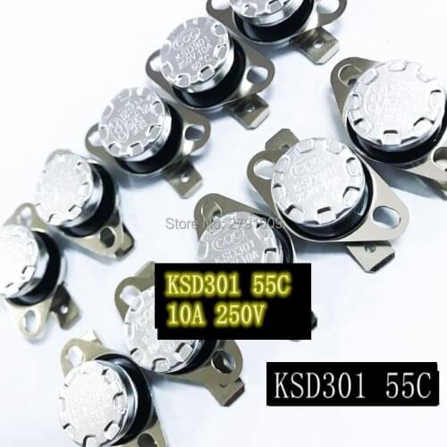10 KSD301 55 Degrees NO Normally Open Automatic Closure Temperature switch 55C Normally Closed NC Automatic Disconnecting Switch