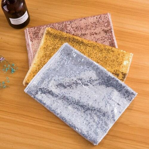 275x30cm Gold Silver Sequin Polyester Tablecloth Glitter Table Cloth Cover For Wedding Decoration Party Banquet Home Supplies