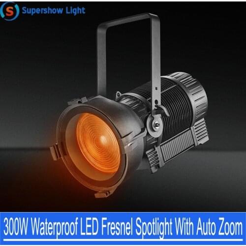 Studio Theater Photography Concert Meeting RDM 300W IP65 LED Theatre Fresnel Spotlight with Auto Zoom for Stage Show
