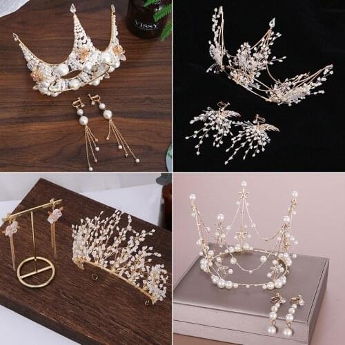 Bridal accessories Korean hand-woven crown headband full circle big crown headdress wedding dress accessories