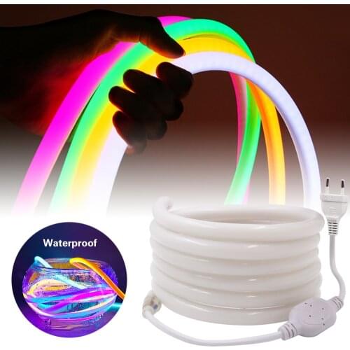 AC220V LED Strip Neon Light SMD2835 120Leds/m IP67 Waterproof led Ribbon Tape Neon Lamp Christmas Party DIY Decorative light