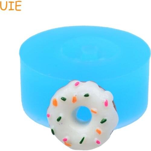TYL001U 14.3mm Donut / Doughnut with Sprinkles Silicone Push Mold - Miniature Food, Fondant, Candy, Icing, Chocolate, Resin Clay
