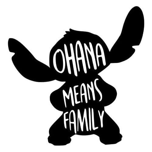 PG Ohana Means Family Vinyl Decal Sticker | Cars | Walls | Laptops | Black | 5" X 5"