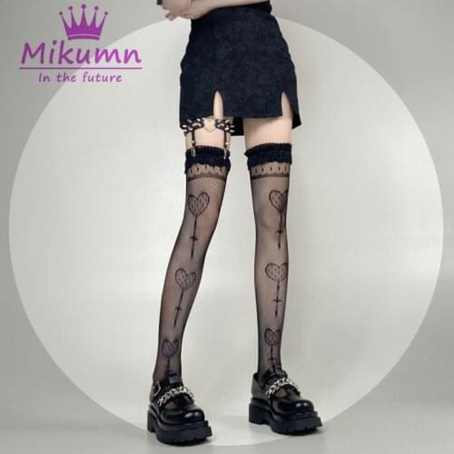 Harajuku Japanese Sweet Cute Love Lace Thigh High Stockings Women Girls