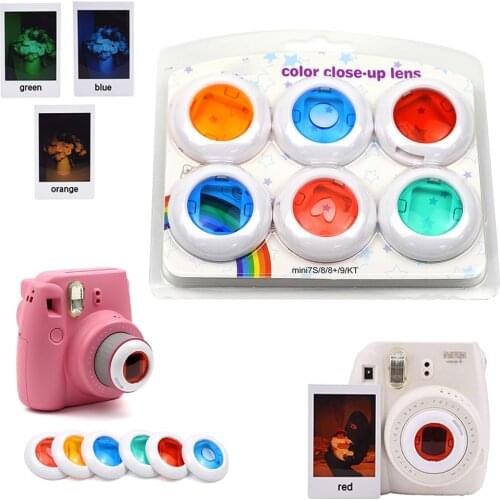 6PCS Close-up Lens Colorful Color Filter Mirror for Fujifilm Instax Mini 11 9 8 8+ 7S KT Film Cameras Photographic Accessories