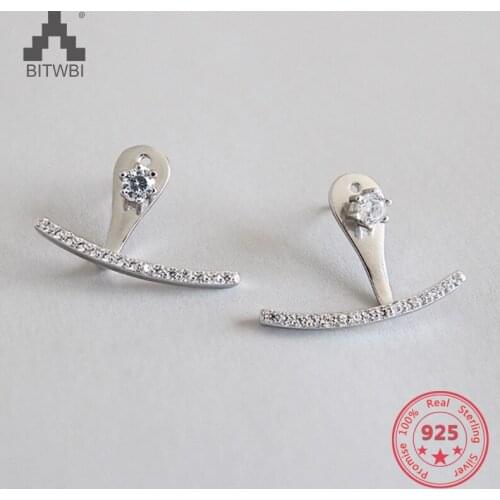 925 Silver Needles Earrings Luxury Party Women Jewelry Elegant Arc AAAA Zircons Earrings Gifts for Lover