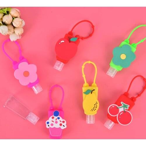 1Pc 30ml Portable Mini Cartoon Sanitizer Gel Holder Safe Hand Gel Dispenser with Keychain Mini Disinfection holder for Kids
