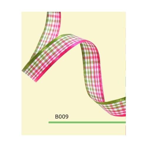 100yards/roll 3/8 Inch Scotland Checked Plaid Gingham Ribbon