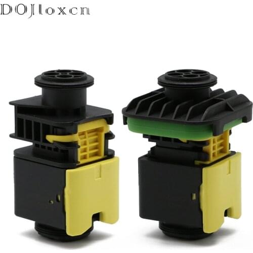2 Sets 4 Pin Quality Guaranteed Yellow+Black Auto IP67 Automotive Electrical Male Female Connector 1-1418390-1 1-1703818-1