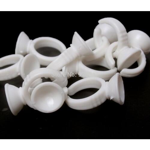 200 PCS Disposable Portable Ring Holder Pallet For Glue Eyelash Extension, False lash Tattoo Pigment