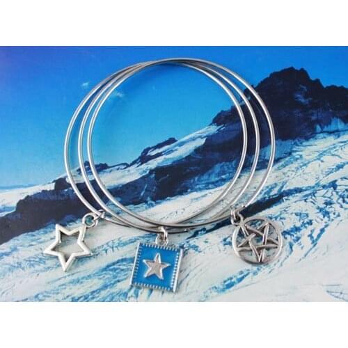 30PCS Star Charm Triple Bangle Bracelet #20362