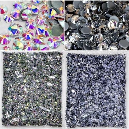 YL SS10-SS20(2880PCS) Glitter Rhinestones Crystal White HotFix FlatBack Strass Sewing & Fabric Garment Rhinestone Nail Art Stone