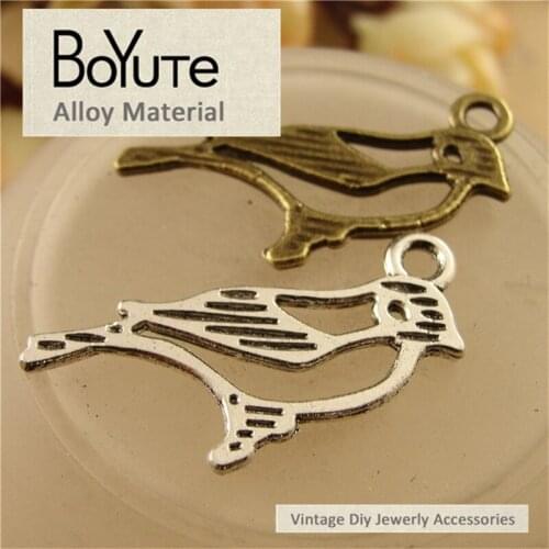 BoYuTe (100 Pieces/Lot) 15*27MM 2 Colors Vintage Style Zinc Alloy Materials Peace Dove Pendant Diy Charms for Jewelry Making