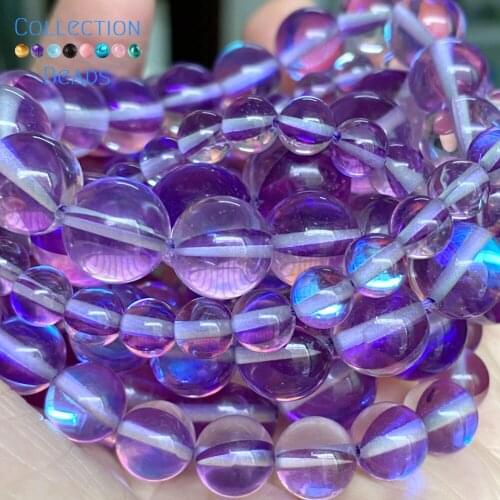 Natural Purple Austrian Crystal Stone Spacer Loose Round Bead For Jewelry Making 6-12 MM DIY Bracelets Accessories Wholesale 15