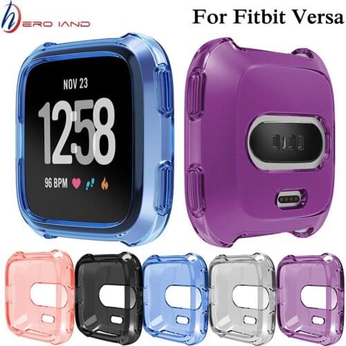 Case cover For fitbit versa strap band screen protector silicone case All-inclusive ultra-thin soft frame watch Accessories