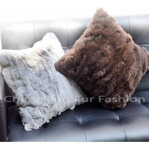 CX-D-27G Hot Selling Rabbit Fur Cushions Home Decor ~ DROP SHIPPING