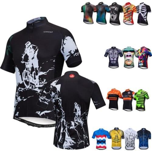 Mens Cycling Jersey Summer Wearing MTB Mountain Bike Full Zipper Wear Outerdoor Racing Sport Biking Hiking Running Tops CD8210