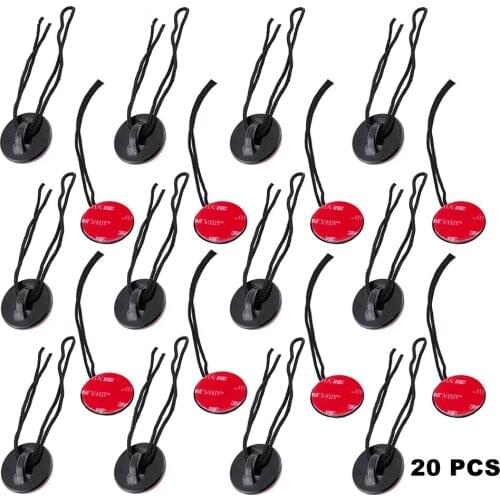 Sports camera 20pcs Anti lost Buckle Safety Set Mount Tethers Straps With 3M Sticker Kit for Gopro hero for SJCAM for Xiao yi
