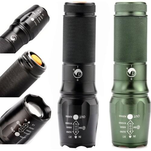 Portable Handy Powerful LED Lamp 5 Modes XML-T6 Flashlight Torch Uses 18650 Battery Outdoor Camping Tactics Bicycle Flash Light
