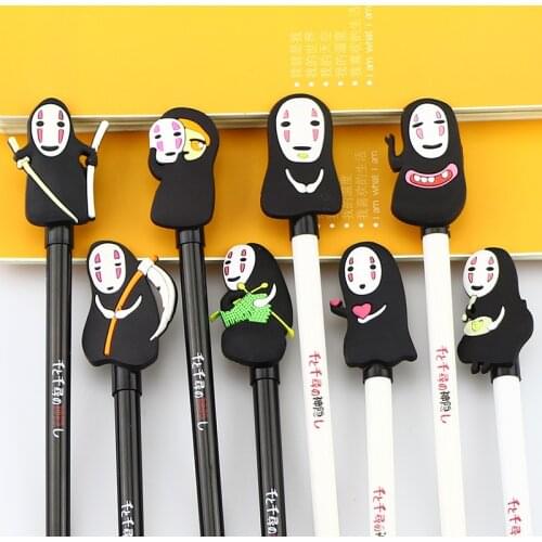 1 Pcs Korea Stationery Hayao Miyazaki Gel Pen Cute Creative Fountain Pen Qian and Chihiro Cartoon Face-less Men
