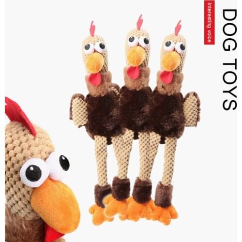 Pet Dog Toy Puppy Chicken Heartbeat Soothing Hug Toys Chew Training Play Aid Tool Anxiety Relief Sleep Heating Plush Doll