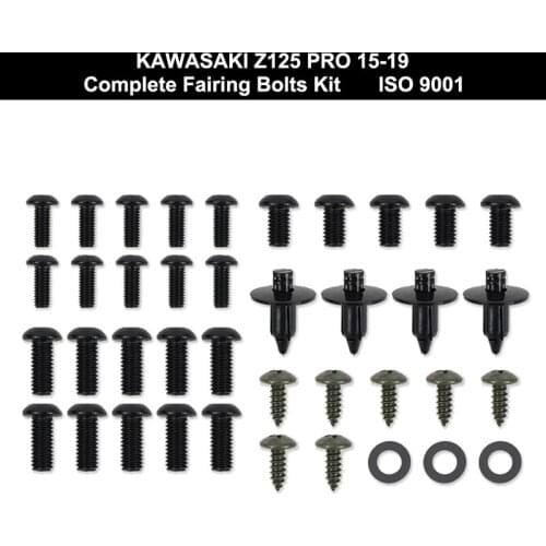 Fit For Kawasaki Z125 Pro 2015 2016 2017 2018 2019 Complete Full Fairing Bolts Kit Fairing Clips Bodywork Screws Stainless Steel
