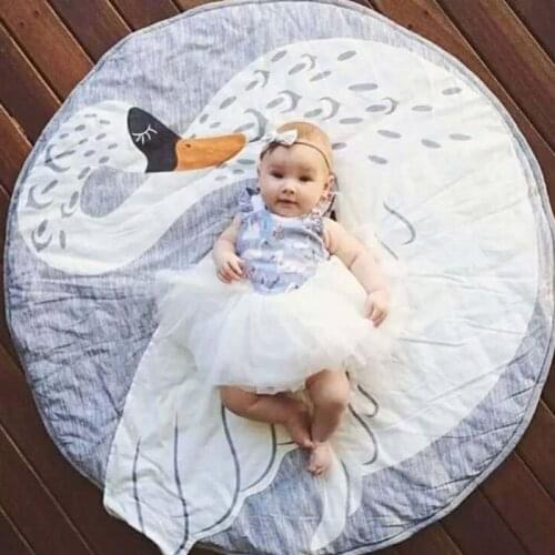 Baby Toddlers Play Floor Mat Cartoon Swan Kids Crawling Blanket Children Room Stroller Decor Props F3ME