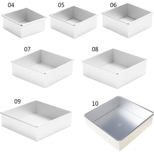 4-10 Inch DIY Square Non Stick Cake Pan Pie Loaf Toast Bread Mold Bakeware Tray