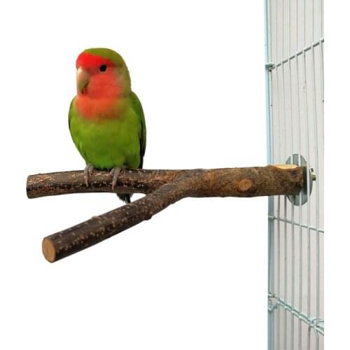 Hot Sale Bird Cage Wood Branch Stand Perches Pet Parakeet Budgie Hanging Play Toys Parrot Wooden Resk Holder Perches Platform