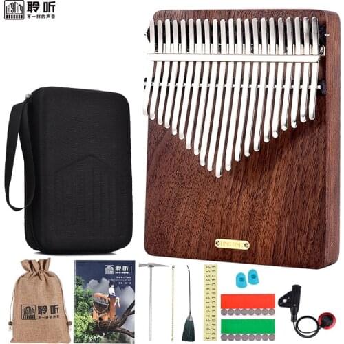 Lingting Black Walnut Kalimba 21 Keys K21W Thumb Piano (F major) Flat Board Mbira Tools With Accessories Musical instruments
