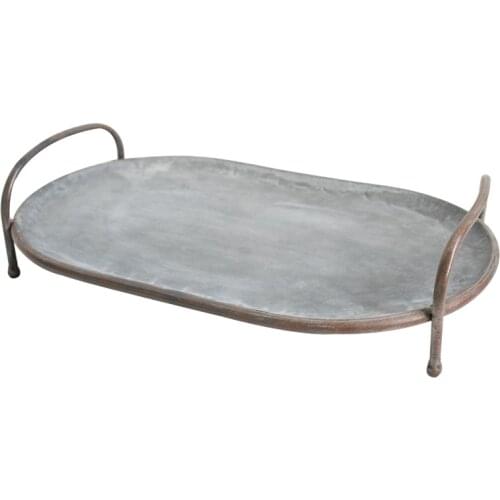 Retro rustic handcrafted serving tray metal
