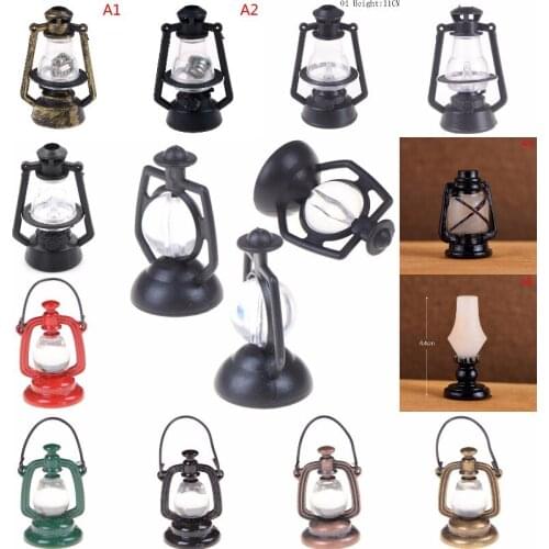 Vintage Retro Kerosene Lamp Mini Furniture Miniature Rement Play Do House 1:12 Dollhouse Toy For Kids Children Gift