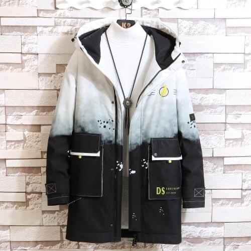 2021 Casual New Jacket Men 3XL Print Quality Hooded Long Coat Hip Hop Streetwear Mens Jackets Outwear Windbreaker Clothing Top