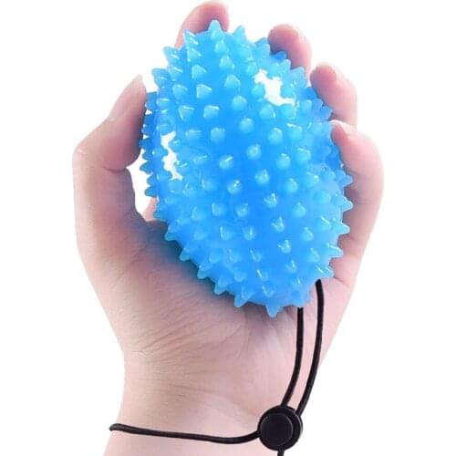 TPR Hand Massage Spike Ball with Fall-proof Rope Rehabilitation Grip Training Massage Stimulates Hand Grasping Power Ball