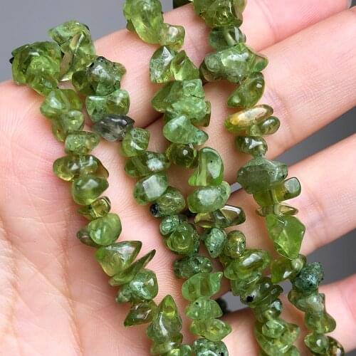 Natural Green Peridots Freeform Gravel Stone 5-8mm Irregular Chips Loose Beads For Jewelry DIY Making Bracelet Accessories 33