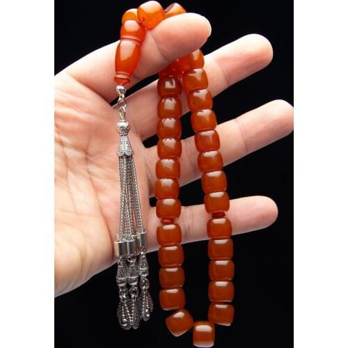 OTTOTESBİH Ottoman Tonlarında Iran Bağası Powder Amber Prayer Beads Turkish Islamic custom design rosary