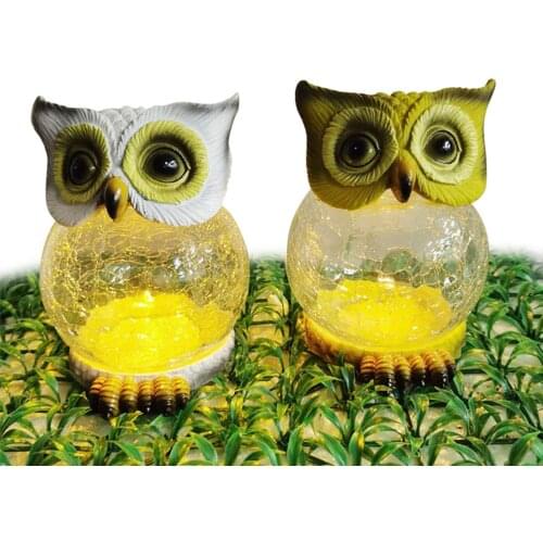 Resin Statue Garden Ornament Home Figurine Solar Light Sculpture for Balcony
