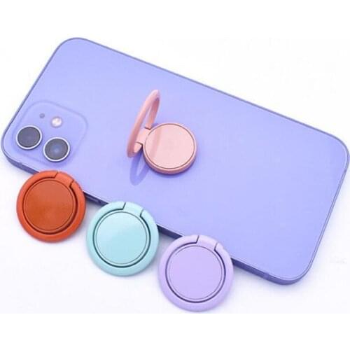 Luxury Circle Metal Mobile Phone Stand Holder Metal For iPhone 11 12 Huawei All Phone Finger Ring Mobile Smartphone Phone Stand
