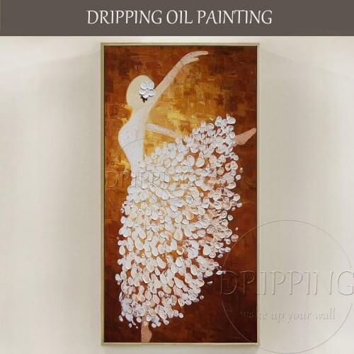 Luxury Wall Artwork Hand-painted Thick Oil Abstract Ballerina Oil Painting Knife Painting Abstract Ballet Dancer Oil Painting
