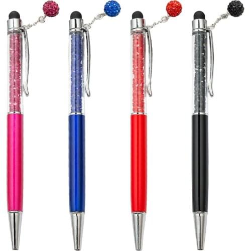 24pcs/set Touch Screen Pen Diamond Ball Pen Cute Gift Stationery Kawai Office Supplies Wholesale Gift Crystal Pen Luxury Pen