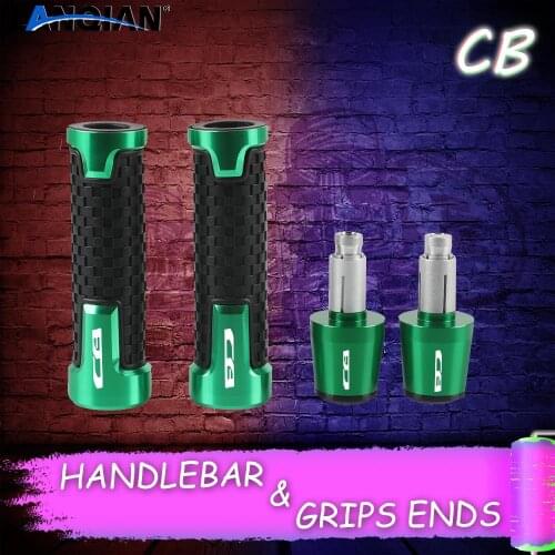 LOGO whit "CB" For HONDA CB series ALL YEAR Motorcycle CNC Handlebar Grips and Handlebar Grips ends Accessories