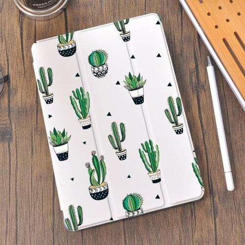 Cactus for Air 4 iPad Case Air 2 Cartoon Pencil Holder 10.2 7th 11 Pro 2020 Pro 12.9 2018 Mini 5 6th 5th Cover Silicone 10.5