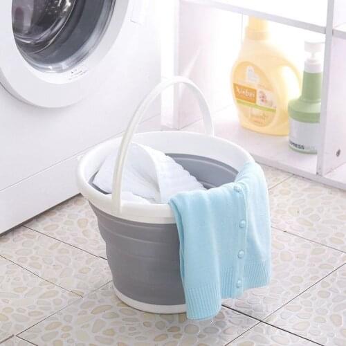 Storage Folding Round Portable Car Wash Bucket 10L Folding Bucket Bathroom Outdoor Fishing Thick Silicone Portable Camping Home