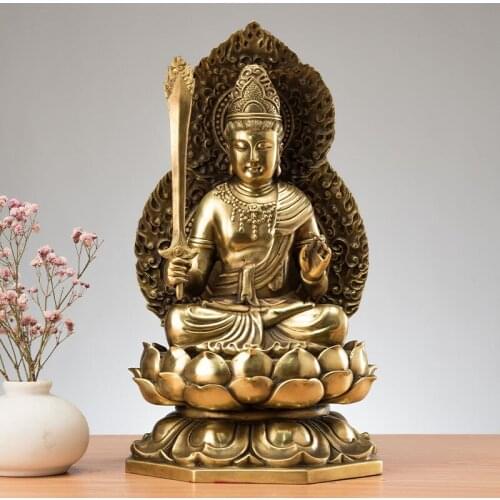 High grade Copper Buddha statue Bodhisattva Akashagarbha XUKONG PUSA home family efficacious safe GOOD LUCK protection Talisman