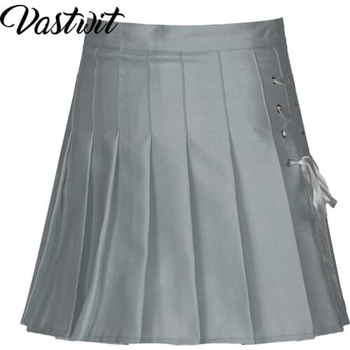 Womens Girls High Waist Pleated Skater Tennis Skirt Schoolgirl Uniforms Skirts Y2k Casual Kawaii A-line Plaid Skirts