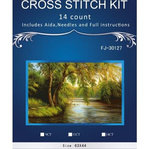 Green Forest tree Counted Cross Stitch 14CT Cross Stitch Sets Wholesale cartoon Cross-stitch Kits Embroidery Needlework