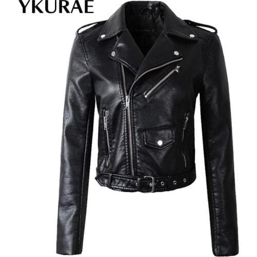 Women Jacket Brand Clothing Short Punk Coat Female Autumn Streetwear PU Leather Jackets Fashion Motor Biker Zipper Coats FL011