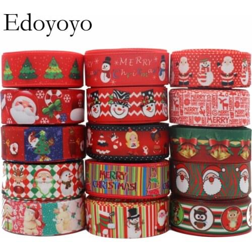 10 Yards 7/8' 22MM Christmas Day Printed Grosgrain Ribbons For Hair Bows DIY Handmade Materials Y2020091202
