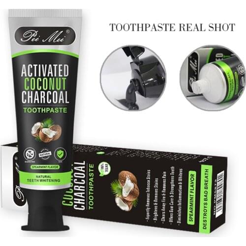 100g Natural Activated Coconut Toothpaste White Toothpaste Reduce Bad Breath Tooth Stains Whitening Toothpaste Oral Care