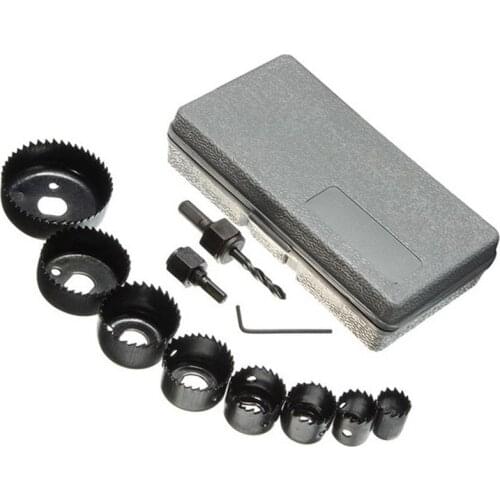 11pcs Hole Saw Set Woodworking Drill Bit Kit Drilling Tool Wood Thin Alloy Metal Cutter Core Power Tool
